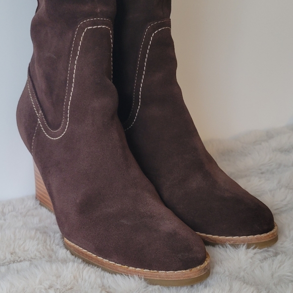 Ann Taylor Loft Brown Suede Knee-high Boots 7 1/2 - Picture 4 of 11